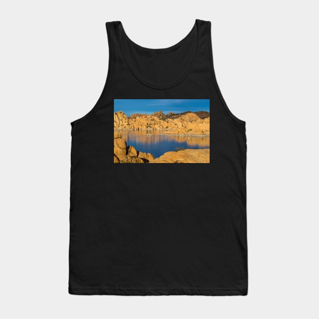 Morning Light at Watson Lake Tank Top by algill